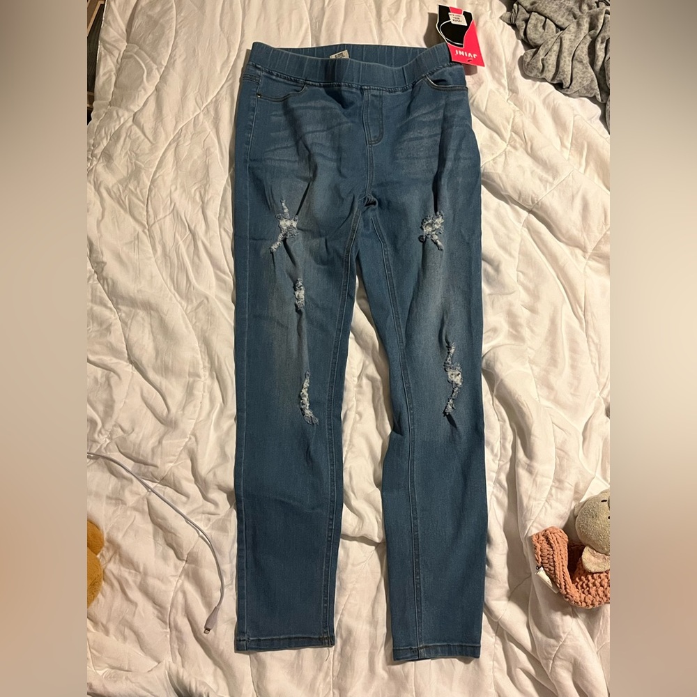 NWT JVINI Ponte Pants Jeans Size L Light Blue